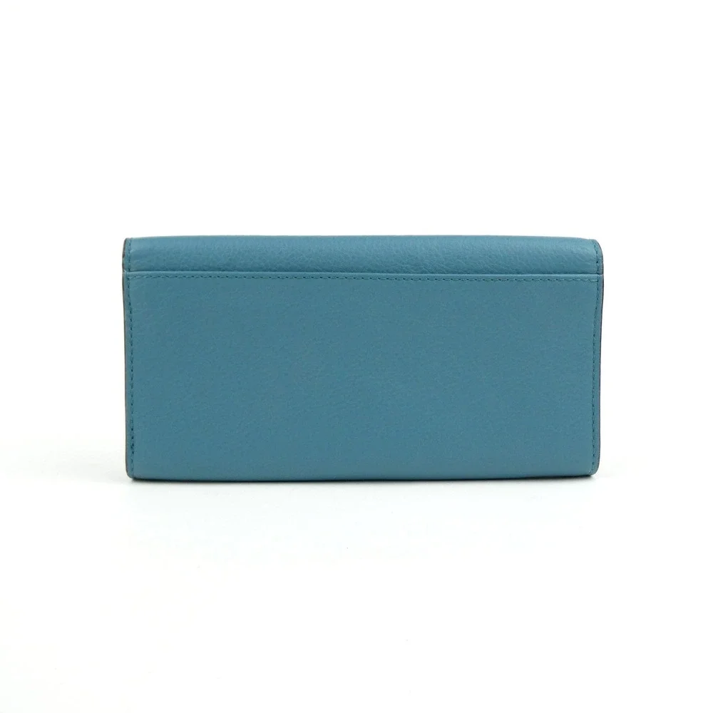 Coach Soho Teal Leather Trifold Wallet
